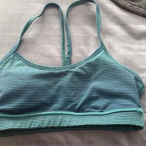 Lululemon Athletica Teal Striped Sports Bra